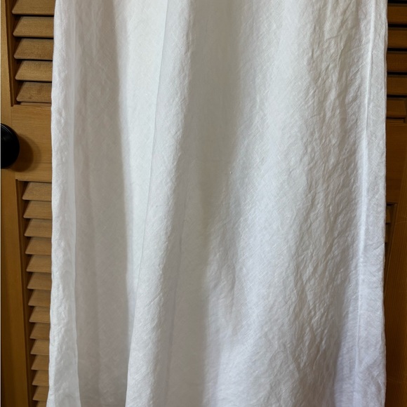 100% Organic Linen White Sleeveless Dress - Picture 6 of 7